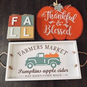 Fall Autumn Thanksgiving Farmhouse Decor Bundle Lot